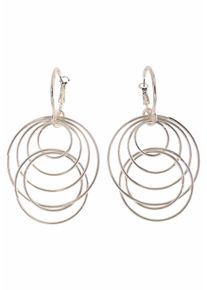 Paar Creolen Firetti "mit abnehmbaren Einh&auml;ngern", grau (metallfarben), Ohrringe, Damen, 50mm, Metall, Paar Creolen, Einh&auml;nger abnehmbar