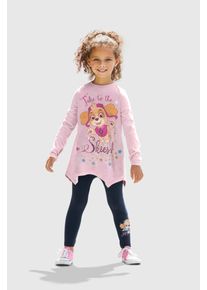 Shirt & Leggings PAW PATROL, M&auml;dchen, Gr. 116/122, rosa (rose), Jersey, Obermaterial: 100% Baumwolle. Unterteil: 95% Baumwolle, 5% Elasthan, bedruckt, KOB Set-Artikel Shirt & Leggings, mit gro&szlig;em Frontmotiv, Topseller