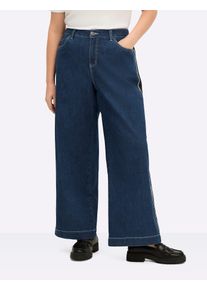 Bequeme Jeans sheego, Damen, Gr. 46, Normalgr&ouml;&szlig;en, blau, stone, washed, 99% Baumwolle, 1% Elasthan, unifarben, lang, Jeans Bequeme Jeans