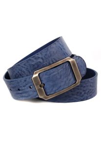 Lederg&uuml;rtel Anthoni Crown, Herren, Gr. 110, blau, Leder, unifarben, G&uuml;rtel Lederg&uuml;rtel, Volllederg&uuml;rtel mit Schlie&szlig;e in schwarz-Metallic