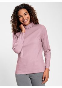 Rollkragenshirt Casual Looks "Rollkragen-Shirt", Damen, Gr. 36, rosa (ros&eacute;), 95% Baumwolle, 5% Elasthan, unifarben, Shirts Rollkragenshirt