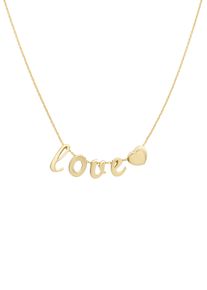 Kette mit Anh&auml;nger Amor "Love/Herz", gold (gelbgoldfarben), Halsketten, Damen, Gelbgold 375, L: 45, Kette mit Anh&auml;nger
