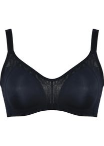 Minimizer-BH Naturana "Minimizer", Damen, Gr. 90, Cup D, schwarz, Obermaterial: 81% Polyamid, 19% Elasthan. Spitze: 64% Polyamid, 36% Elasthan, unifarben, bequem, BHs Minimizer-BH, Shaping-Effekt, breite Tr&auml;ger, feminin, ohne B&uuml;gel, mit Spitze, bequem