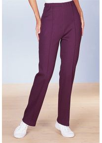 Wellnesshose, Damen, Gr. 46, Normalgr&ouml;&szlig;en, rot (bordeaux), 80% Polyacryl, 20% Baumwolle, unifarben, lang, Hosen Wellnesshose