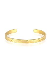 Armreif HAZE & GLORY "Armband Armreif - Salvation geh&auml;mmert 925 Silber" Gr. 180, gold, Armb&auml;nder, Herren, Silber 925 (Sterlingsilber), Armreif