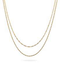 Ketten-Set Elli "Halskette Kordelkette 2er Set 925 Sterling Silber" Gr. 45, gold, Halsketten, Damen, Silber 925 (Sterlingsilber), Ketten-Set