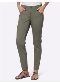 Stretch-Jeans Inspirationen, Damen, Gr. 46, Normalgr&ouml;&szlig;en, gr&uuml;n (khaki), 96% Baumwolle, 4% Elasthan, unifarben, lang, Jeans Stretch-Jeans