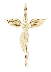 Engelanh&auml;nger Engelsrufer "Bright like a diamond ENGEL MIT STEIN", silber (silber, 925, goldfarben, kristallwei&szlig;), Schmuckanh&auml;nger, Damen, Silber 925 (Sterlingsilber), 8 g, Engelanh&auml;nger, mit Zirkonia (synth.)