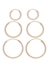 Creolen-Set Firetti "Multipack Schmuck Geschenk Silber 925 Ohrschmuck Creolenset", rosa (ros&eacute;goldfarben), Ohrringe, Damen, Silber 925 (Sterlingsilber), Creolen-Set