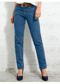 5-Pocket-Jeans Inspirationen, Damen, Gr. 46, Normalgr&ouml;&szlig;en, blau (blau, bleached), 81% Baumwolle, 17% Polyester, 2% Elasthan, unifarben, lang, Jeans 5-Pocket-Jeans