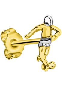 Single-Ohrstecker Firetti "Schmuck Geschenk Gold 375 Ohrschmuck Ohrring Fu&szlig;ballspieler", gold (gelbgoldfarben, wei&szlig;goldfarben), Ohrringe, Damen, Gelbgold 375, Single-Ohrstecker