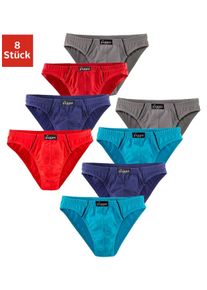 Slip Le Jogger "Minislip", Herren, Gr. 7, 8 Stk., bunt, Obermaterial: 95% Baumwolle, 5% Elasthan, unifarben, k&ouml;rpernah, Unterhosen Slip, knappe Form, sch&ouml;ne Farben mit kontrastfarbenen Pipings, Topseller