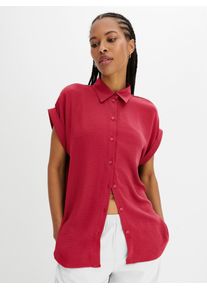 Kurzarmbluse Inspirationen, Damen, Gr. 42, erdbeere, 100% Polyester, unifarben, Blusen Kurzarmbluse