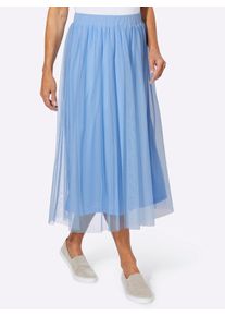 Plisseerock Classic Basics, Damen, Gr. 42, himmelblau, 100% Polyester, unifarben, wadenlang, R&ouml;cke Plisseerock