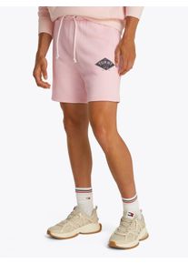 Sweatshorts Tommy Jeans "TJM REG VARSITY GRAPHICS SHORT", Herren, Gr. S, N-Gr, rosa (precious pink), Sweatware, Obermaterial: 100% Baumwolle, Hosen Sweatshorts