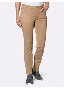 5-Pocket-Hose Casual Looks, Damen, Gr. 46, Normalgr&ouml;&szlig;en, braun (camel), 97% Baumwolle, 3% Elasthan, unifarben, Hosen 5-Pocket-Hose