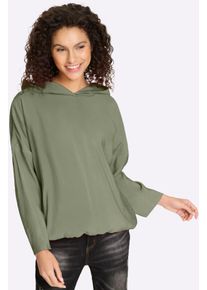 Langarmbluse Heine, Damen, Gr. 42, khaki, 85% Modal, 15% Polyester, unifarben, Blusen Langarmbluse