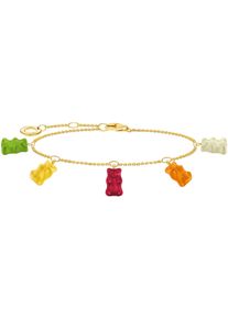 Armband Thomas Sabo "Thomas Sabo x HARIBO Schmuck: Armband mit Goldb&auml;ren bunt" Gr. 19, bunt (gelbgoldfarben, gr&uuml;n, gelb, rot, orange, wei&szlig;, gr&uuml;n, gelb, rot, orange, wei&szlig;), Armb&auml;nder, Damen, 19, Silber 925 (recycelt), Armband, mit Kristallglas