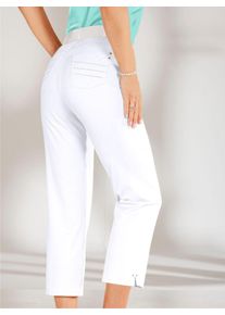 7/8-Hose COSMA, Damen, Gr. 46, Normalgr&ouml;&szlig;en, wei&szlig;, 97% Baumwolle, 3% Elasthan, unifarben, 7/8-L&auml;nge, Hosen 7/8-Hose