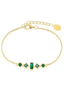 Armband s.Oliver "2036882", gr&uuml;n (gelbgoldfarben, gr&uuml;n, t&uuml;rkis, gr&uuml;n, t&uuml;rkis), Armb&auml;nder, Damen, 20cm, Silber 925 (Sterlingsilber), Armband, mit Zirkonia (synth.)