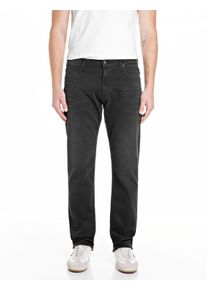 Straight-Jeans Replay "Aideen", Damen, Gr. 33, L&auml;nge 32, schwarz delav&egrave;, Denim/Jeans, Obermaterial: 99% Baumwolle, 1% Elasthan, unifarben, straight fit lang, Jeans Straight-Jeans, im 5-Pocket-Stil