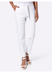 Schlupfjeans Inspirationen, Damen, Gr. 46, Normalgr&ouml;&szlig;en, wei&szlig;, 98% Baumwolle, 2% Elasthan, unifarben, lang, Jeans Schlupfjeans