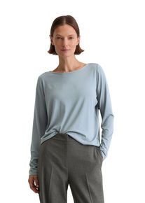 Marc O'Polo Longsleeve MARC O'POLO, Damen, Gr. S, slate blau, Jersey, Obermaterial: 94% Viskose, 6% Elasthan, regular fit normal, U-Boot-Ausschnitt, Shirts Longsleeve