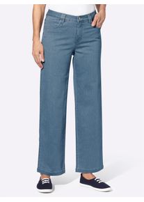 Bequeme Jeans Classic Basics, Damen, Gr. 46, Normalgr&ouml;&szlig;en, blau (blau, bleached), 81% Baumwolle, 17% Polyester, 2% Elasthan, unifarben, lang, Jeans Bequeme Jeans