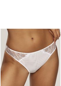 Tanga Lascana "Gianna", Damen, Gr. 44/46, wei&szlig;, Spitze, Obermaterial: 65% Polyamid, 32% Polyester, 3% Elasthan, Unterhosen Tanga, aus leicht schimmernder Spitze, sexy Dessous