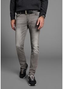 Straight-Jeans Bruno Banani "Hutch", Herren, Gr. 38, L&auml;nge 36, grau (grau wash), Denim/Jeans, Obermaterial: 98% Baumwolle, 2% Elasthan, unifarben, normal lang, Jeans Straight-Jeans, gerade geschnittenes Bein, niedrige Leibh&ouml;he, regul&auml;re Passform