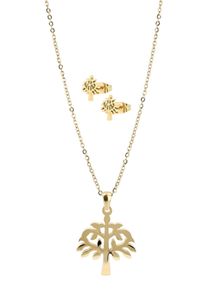 Adelia&acute;s Gliederkette ADELIA&acute;S "Damen Halskette &iquest; Lebensbaum aus Edelstahl 45 cm" Gr. 45, gold, Halsketten, Damen, Edelstahl, Gliederkette