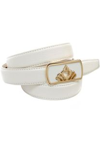Lederg&uuml;rtel Anthoni Crown, Damen, Gr. 105, wei&szlig;, Leder, unifarben, G&uuml;rtel Lederg&uuml;rtel, mit goldfarbener eleganter Schlie&szlig;e