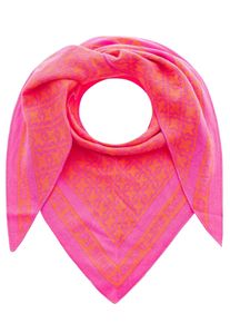 Dreieckstuch Zwillingsherz, Damen, rosa, Baumwollmischung, gemustert, mehrfarbig, Modet&uuml;cher Dreieckstuch, mit abwechslungsreicher Musterung
