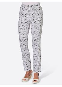 Webhose Classic Basics, Damen, Gr. 46, Normalgr&ouml;&szlig;en, grau (hellgrau, steingrau, bedruckt), 72% Viskose, 25% Polyamid, 3% Elasthan, gemustert, mehrfarbig, lang, Hosen Webhose