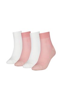 Socken Calvin Klein Jeans "CKJ WOMEN SHORT SOCK 4P MESH ECOMM", Damen, pink (pink, wei&szlig;), Baumwollmischung, unifarben, normal, Socken Socken, mit dezentem Logo-Print