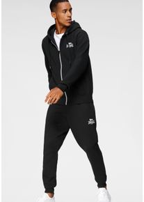 Jogginganzug Lonsdale "ROTTINGDEAN", Herren, Gr. L, schwarz, angeraute Sweatware, Obermaterial: 60% Baumwolle, 40% Polyester, unifarben, Sportanz&uuml;ge Jogginganzug, Topseller