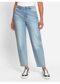 5-Pocket-Jeans Inspirationen, Damen, Gr. 46, Normalgr&ouml;&szlig;en, blau (blau, bleached), 99% Baumwolle, 1% Elasthan, unifarben, lang, Jeans 5-Pocket-Jeans