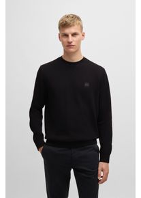 Sweatshirt BOSS Orange "Westart", Herren, Gr. M, schwarz (001_schwarz), Sweatware, Obermaterial: 100% Baumwolle, unifarben, regular fit normal, Rundhals, eingesetzt B&uuml;ndchen, Sweatshirts Sweatshirt, mit BOSS Logopatch