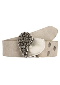 Koppelg&uuml;rtel RETTUNGSRING G&Uuml;RTEL, Damen, Gr. 100, grau (hellgrau), Leder, unifarben, G&uuml;rtel Koppelg&uuml;rtel