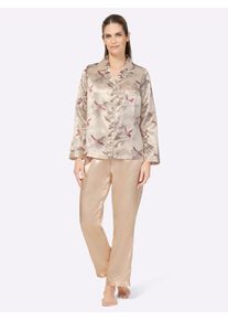 w&auml;schepur Schlafanzug W&Auml;SCHEPUR, Damen, Gr. 44/46, rot (elfenbein, dunkelrot), 80% Polyester, 20% Baumwolle, Homewear-Sets Schlafanzug