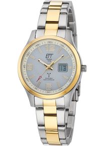 Funkuhr ETT "Gobi Lady", gold (silberfarben, goldfarben), Armbanduhren, Damen, Funkuhr, Armbanduhr, Damenuhr, Solar, Datum, Edelstahlarmband