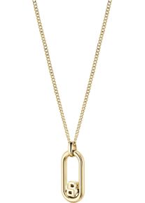 Kette mit Anh&auml;nger BOSS "DOUBLE B SWING", gold (gelbgoldfarben), Halsketten, Damen, Edelstahl, L: 49 B: 1,5mm, Kette mit Anh&auml;nger, B:1,5mm