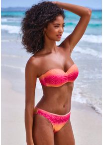 B&uuml;gel-Bandeau-Bikini Buffalo, Damen, Gr. 42, Cup A, pink (pink, orange), Polyester, Recycling-Polyamid, Farbverlauf, Bikini-Sets B&uuml;gel-Bandeau-Bikini, mit Farbverlauf