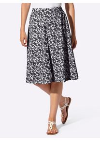 Jerseyrock Classic Basics, Damen, Gr. 46, schwarz, wei&szlig;, bedruckt, 100% Baumwolle, gebl&uuml;mt, gemustert, mehrfarbig, knielang, R&ouml;cke Jerseyrock