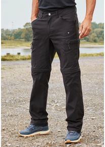 Trekkinghose John Devin, Herren, Gr. 52, N-Gr, schwarz, Obermaterial: 95% Polyamid, 5% Elasthan, unifarben, Basic kn&ouml;chellang, Hosen Trekkinghose, Wanderhose mit Zipp- Off Beinen, Topseller