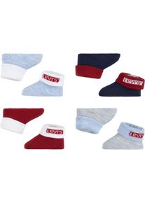Socken LEVI'S KIDS "4PK Red Tab Bootie", Jungen, Gr. 1 (62/68), bunt (rot, blau, grau), Baumwollmischung, Socken Socken, UNISEX