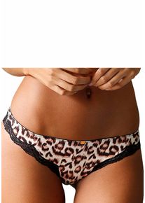 String JETTE, Damen, Gr. 44/46, bunt (leo, bedruckt), Microtouch, Obermaterial: 88% Polyamid, 12% Elasthan, Unterhosen String, mit Leopardenmuster, Topseller