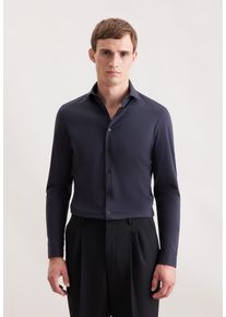 Businesshemd Seidensticker "Schwarze Rose", Herren, Gr. S (38), normale &Auml;rmell&auml;ngen, grau, 91% Baumwolle, 9% Elasthan, unifarben, slim fit, 2-Knopf-Manschette, Hemden Businesshemd, Slim 1/1 Kentkragen Uni