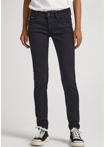 Skinny-fit-Jeans Pepe Jeans "SOHO", Damen, Gr. 25, L&auml;nge 28, schwarz, Denim/Jeans, Obermaterial: 80% Baumwolle, 17% Polyester, 3% Elasthan, skinny fit lang, Jeans Skinny-fit-Jeans, im 5-Pocket-Stil mit 1-Knopf Bund und Stretch-Anteil