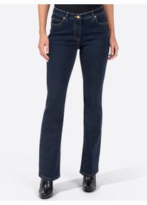 Bootcut-Jeans Inspirationen, Damen, Gr. 46, Normalgr&ouml;&szlig;en, blau (dunkelblau), 81% Baumwolle, 17% Polyester, 2% Elasthan, unifarben, lang, Jeans Bootcut-Jeans